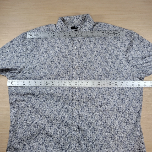 Lot of 2 Murano SLIM Fit Short Sleeve Shirts Men XL Botanical & Geometric Print - Picture 10 of 12